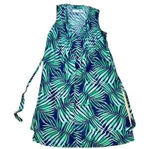 Old Navy Green Palm Leaf Dress